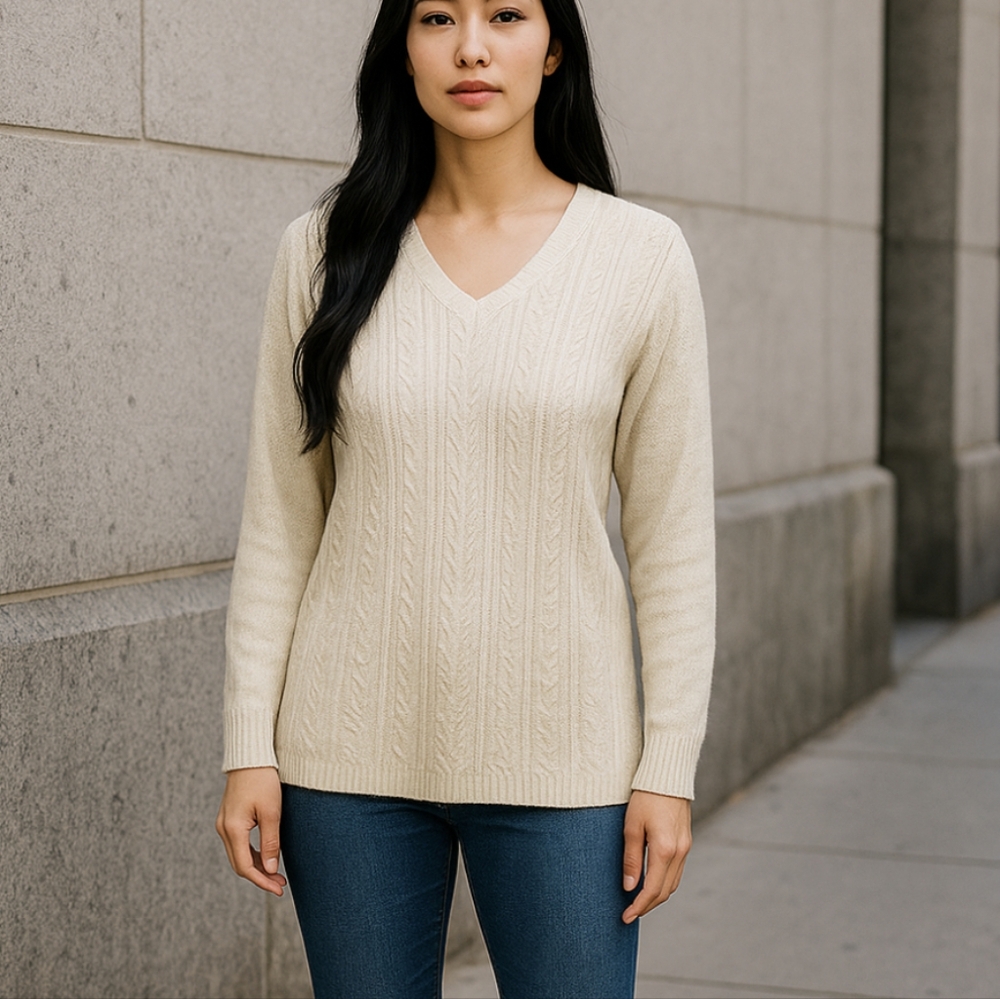 Talbots Tan Cable Knit Sweater